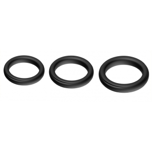 3 Cockrings en silicone SET RING UP Noirs