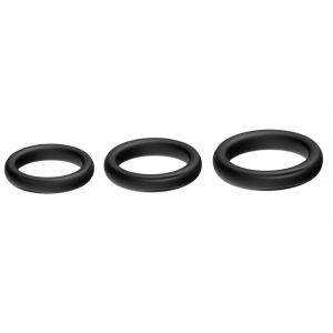 3 Cockrings en silicone SET RING UP Noirs