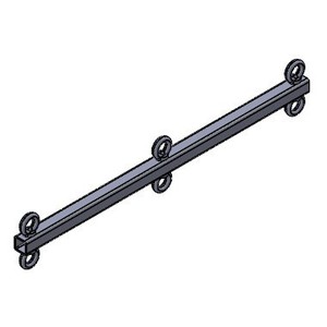 Barre BDSM en métal avec 6 anneaux 