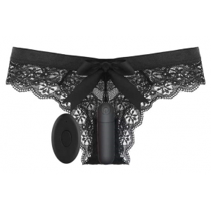 Tanga avec Vibro BULLETPANTIE Noir