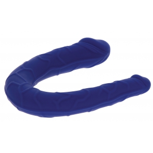 Mini Double Gode U-SHAPE 11 x 3.1cm Bleu