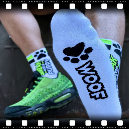Chaussettes SNEAKFREAXX PUPPY NEON Blanc-Vert