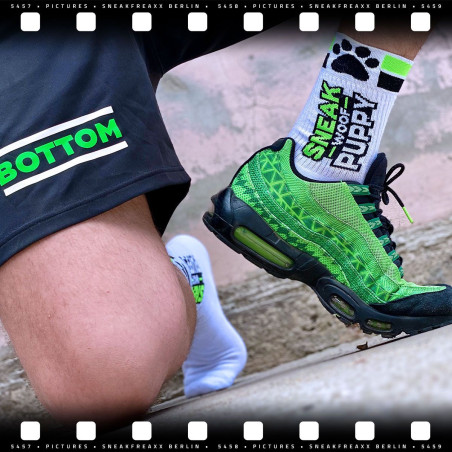 Chaussettes SNEAKFREAXX PUPPY NEON Blanc-Vert