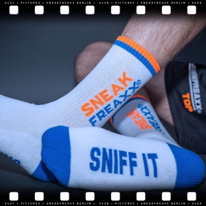 Chaussettes SNIFF IT 2 Blanc-Orange-Bleu