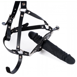 Bâillon avec gode STRAP DICK 12cm