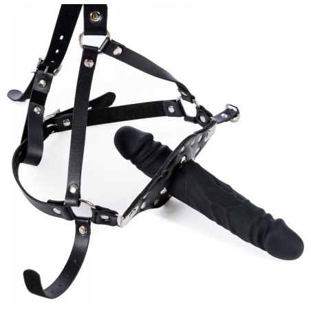 Bâillon avec gode STRAP DICK 12cm