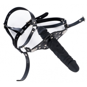 Bâillon avec gode STRAP DICK 12cm