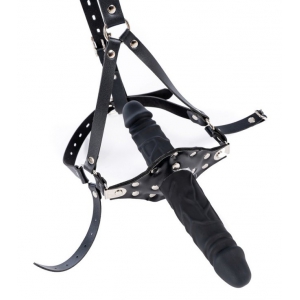 Bâillon avec gode STRAP DICK 12cm