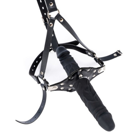 Bâillon avec gode STRAP DICK 12cm