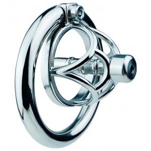 Cage de chasteté en métal avec Plug d'urètre HEXY 3 x 3.3cm