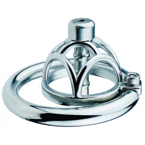 Cage de chasteté en métal avec Plug d'urètre HEXY 3 x 3.3cm