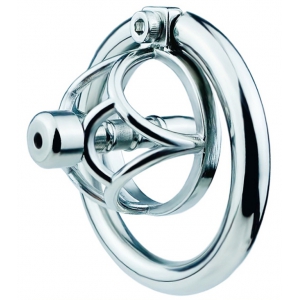 Cage de chasteté en métal avec Plug d'urètre HEXY 3 x 3.3cm