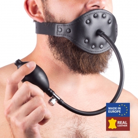 Bâillon gonflable en cuir Embout Pénis 6cm 2