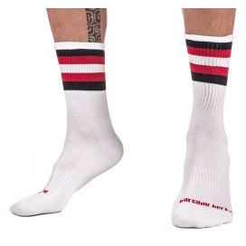 Chaussettes HALF SOCKS Stripes Blanc Noir Rouge