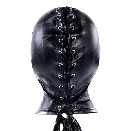 Cagoule SM avec Bâillon et masque SUBFULL Noire