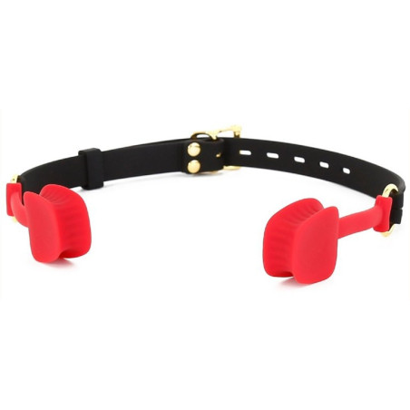 Bâillon en silicone ZEN OPEN Noir-Rouge