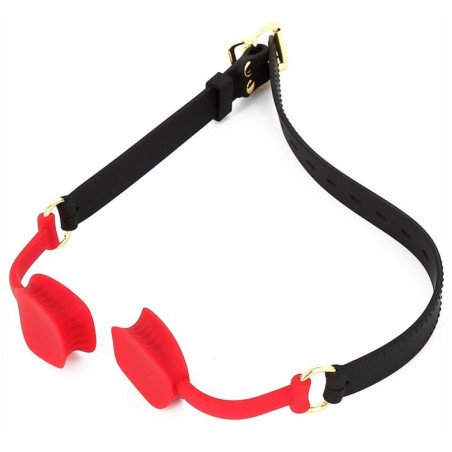 Bâillon en silicone ZEN OPEN Noir-Rouge