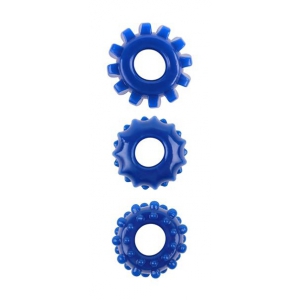 Lot de 3 Cockrings souples GEAR UP Bleus