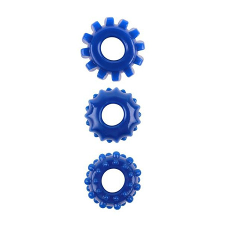 Lot de 3 Cockrings souples GEAR UP Bleus