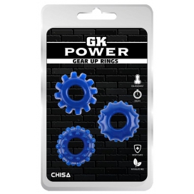 Lot de 3 Cockrings souples GEAR UP Bleus 2