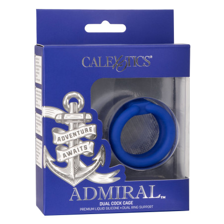 Double Cockring DUAL COCK CAGE Admiral 32mm