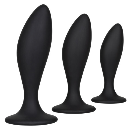 Lot de 3 plugs en silicone CURVE KIT Noirs