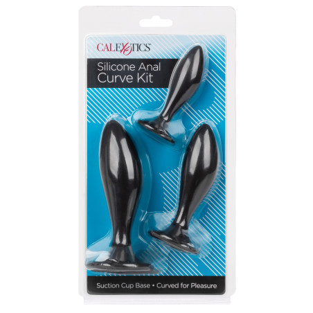 Lot de 3 plugs en silicone CURVE KIT Noirs
