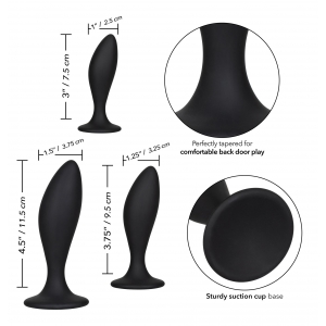 Lot de 3 plugs en silicone CURVE KIT Noirs