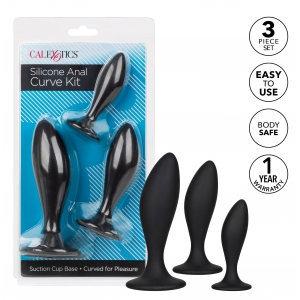 Lot de 3 plugs en silicone CURVE KIT Noirs