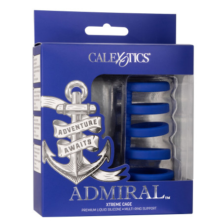 Gaine de pénis 5 Cockrings XTREME CAGE Admiral 9cm