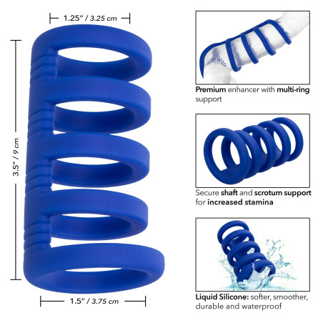 Gaine de pénis 5 Cockrings XTREME CAGE Admiral 9cm