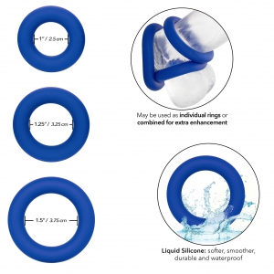 Lot de 3 cockrings bleus UNIVERSAL RING Admiral