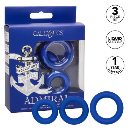 Lot de 3 cockrings bleus UNIVERSAL RING Admiral