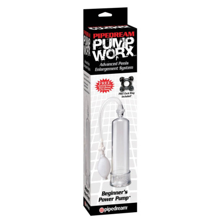 Pompe à pénis Worx Beginners Blanc de 19cm