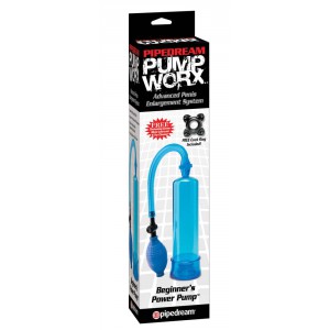 Pompe à pénis Worx Beginners Bleu 19cm