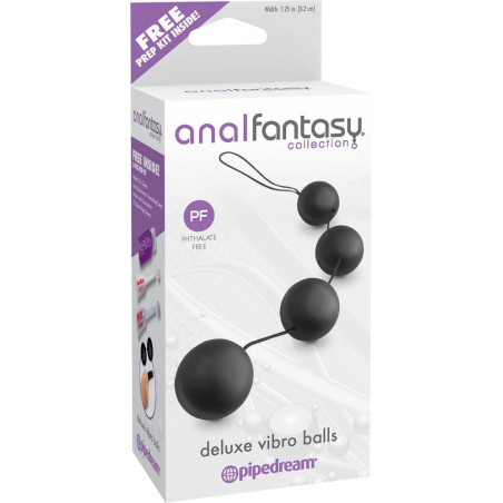 Boules anales Vibro de 3.2cm de diamètre couleur noir d'Anal Fantasy