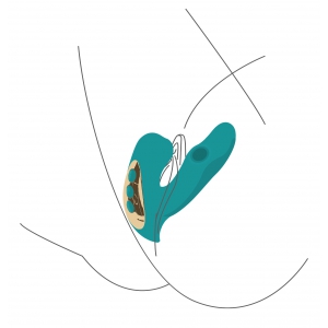 Stimulateur de clitoris et point G ETERNAL 15cm Turquoise