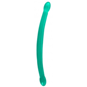Double gode CRYSTAL RealRock 42 x 3.5cm Vert