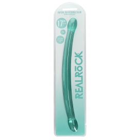 Double gode CRYSTAL RealRock 42 x 3.5cm Vert 2