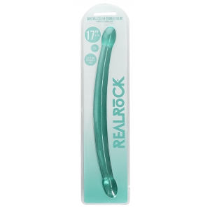 Double gode CRYSTAL RealRock 42 x 3.5cm Vert