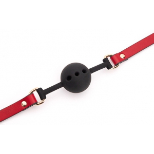 Bâillon Boule LINY THIN Noir-Rouge