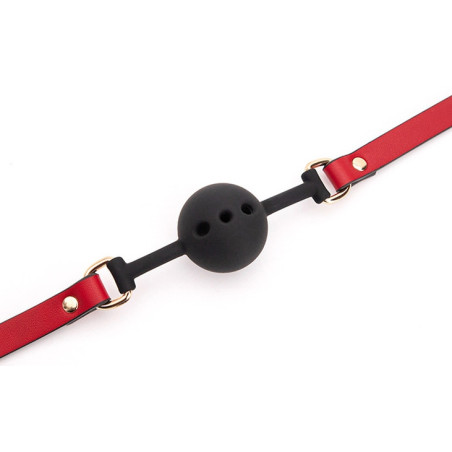 Bâillon Boule LINY THIN Noir-Rouge