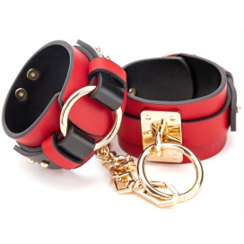 Menottes de poignets GOLDY CUFF Rouge-Noir 2