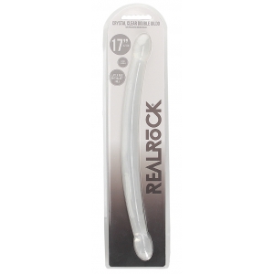 Double Gode CRYSTAL RealRock 42 x 3.5cm Transparent