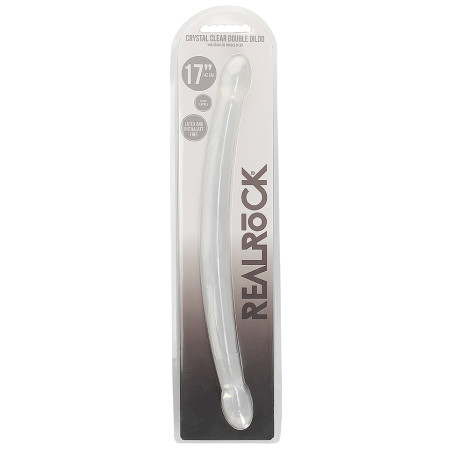 Double Gode CRYSTAL RealRock 42 x 3.5cm Transparent