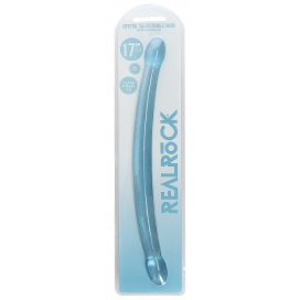 Double Gode CRYSTAL RealRock 42 x 3.5cm Bleu 2