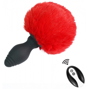 Plug vibrant avec pompon TAILYVIBE 6.5 x 3.1cm | Queue rouge