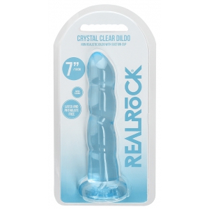 Gode TWIST CRYSTAL RealRock 16 x 4cm Bleu