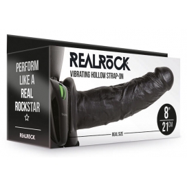 Gode ceinture vibrant HOLLOW VIBE RealRock 20 x 4.5cm Noir 2