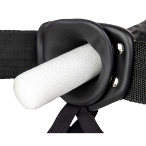 Gode ceinture vibrant HOLLOW VIBE RealRock 20 x 4.5cm Noir